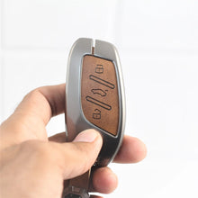 Load image into Gallery viewer, Metal Leather Car Key Cover Fit for MG Astor | MG ZS EV Smart Key