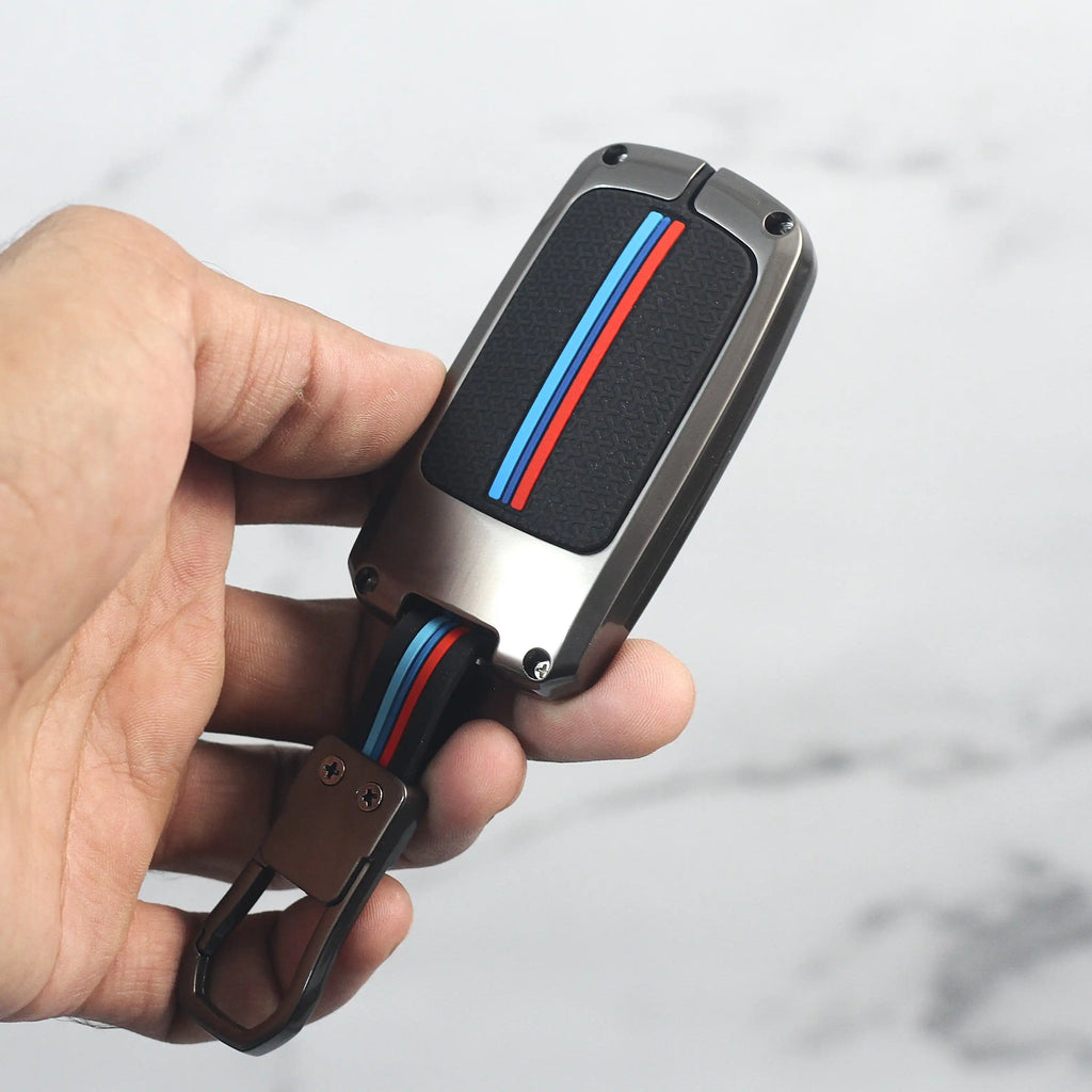 Metal Silicon Car Key Cover Fit for Toyota Corolla Altis - 3 Button Smart Key