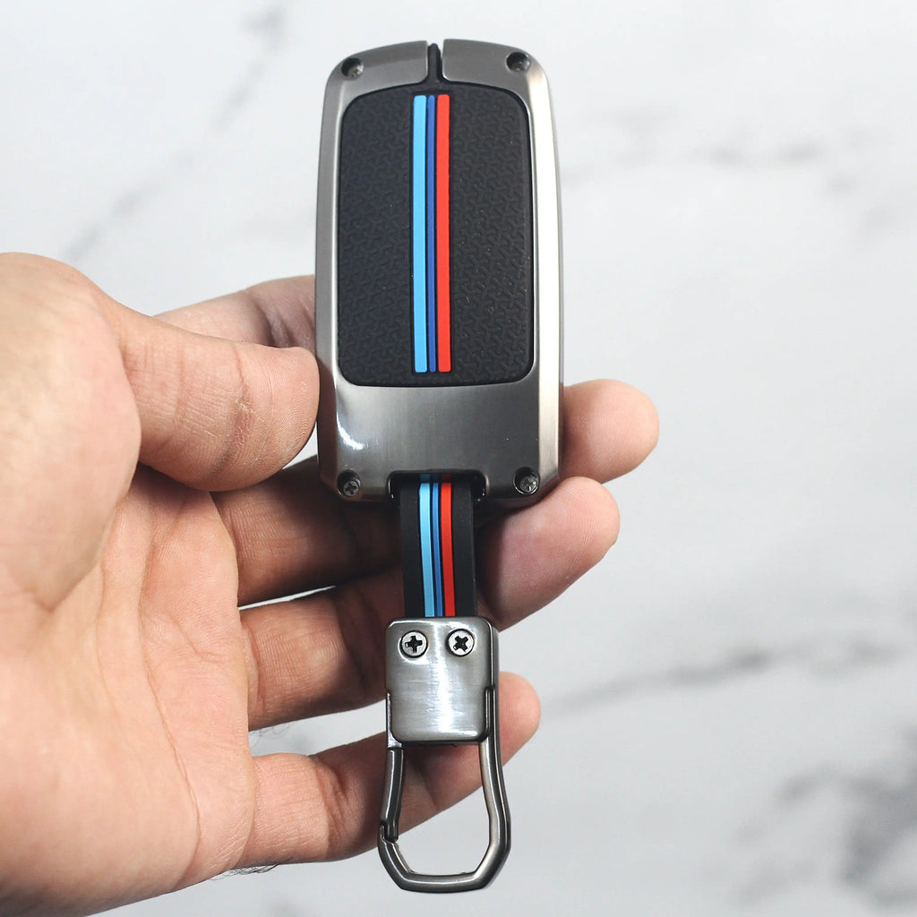 Metal Silicon Car Key Cover Fit for Toyota Corolla Altis - 3 Button Smart Key