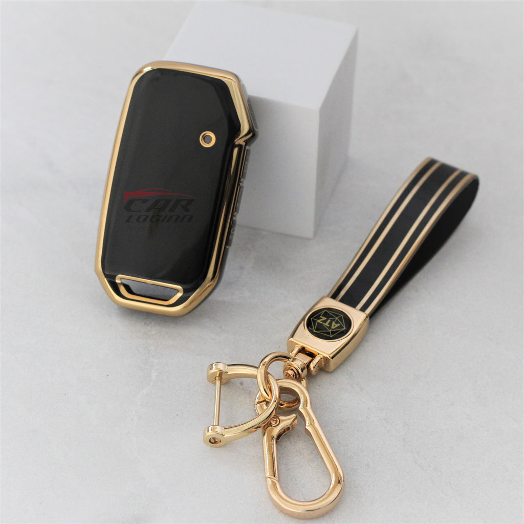 TPU Car Key Cover Fit for New Kia Seltos 2023 Facelift | Carens X Line | Sonet Facelift - 4 Button Smart Key