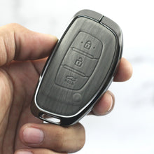 Load image into Gallery viewer, Lightest Grey Metal 3D Car keyCover for Hyundai Xcent | Exter | Creta | Venue | i20 | Aura | i10 Grand | Nios