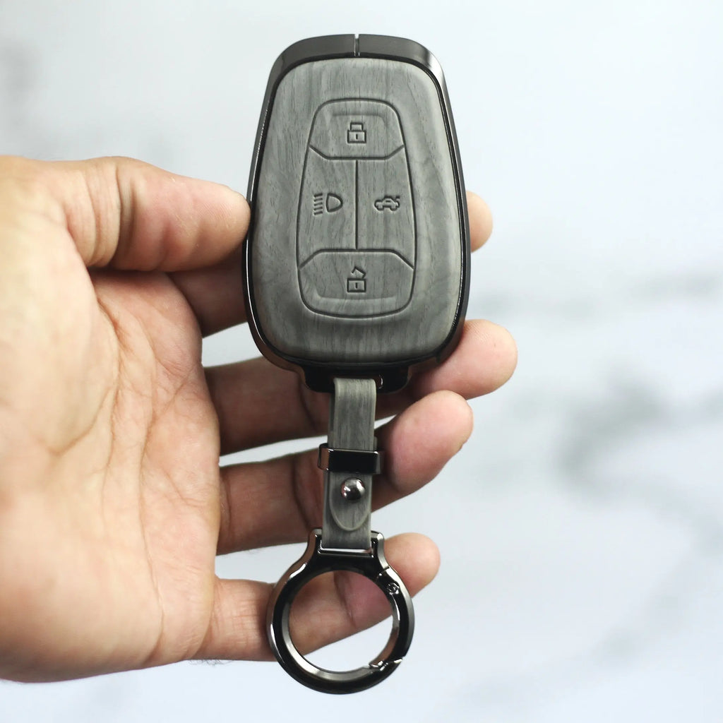 Lightest Grey Metal 3D Car keyCover for Tata Altroz | Punch | Tiago | Bolt | Harrier | Tigor | Gravitas | Nexon | New Safari