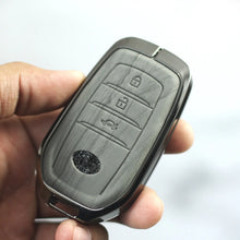 Load image into Gallery viewer, Lightest Grey Metal 3D Car keyCover for Toyota Innova Hycross | Legender | Fortuner | Innova Crysta (3 Button)