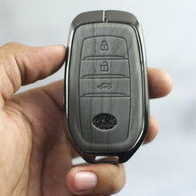 Load image into Gallery viewer, Lightest Grey Metal 3D Car keyCover for Toyota Innova Hycross | Legender | Fortuner | Innova Crysta (3 Button)