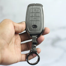 Load image into Gallery viewer, Lightest Grey Metal 3D Car keyCover for Toyota Innova Hycross | Legender | Fortuner | Innova Crysta (3 Button)