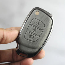 Load image into Gallery viewer, Lightest Grey Metal 3D Car keyCover for Hyundai Xcent | Exter | Creta | Venue | i20 | Aura | i10 Grand | Nios - Flip Key