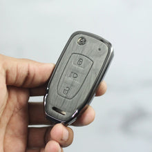 Load image into Gallery viewer, Lightest Grey Metal 3D Car keyCover for Tata Harrier | Punch | Tigor | Bolt | Nexon | Hexa | Zest | Tiago