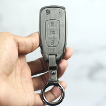 Load image into Gallery viewer, Lightest Grey Metal 3D Car keyCover for Tata Harrier | Punch | Tigor | Bolt | Nexon | Hexa | Zest | Tiago