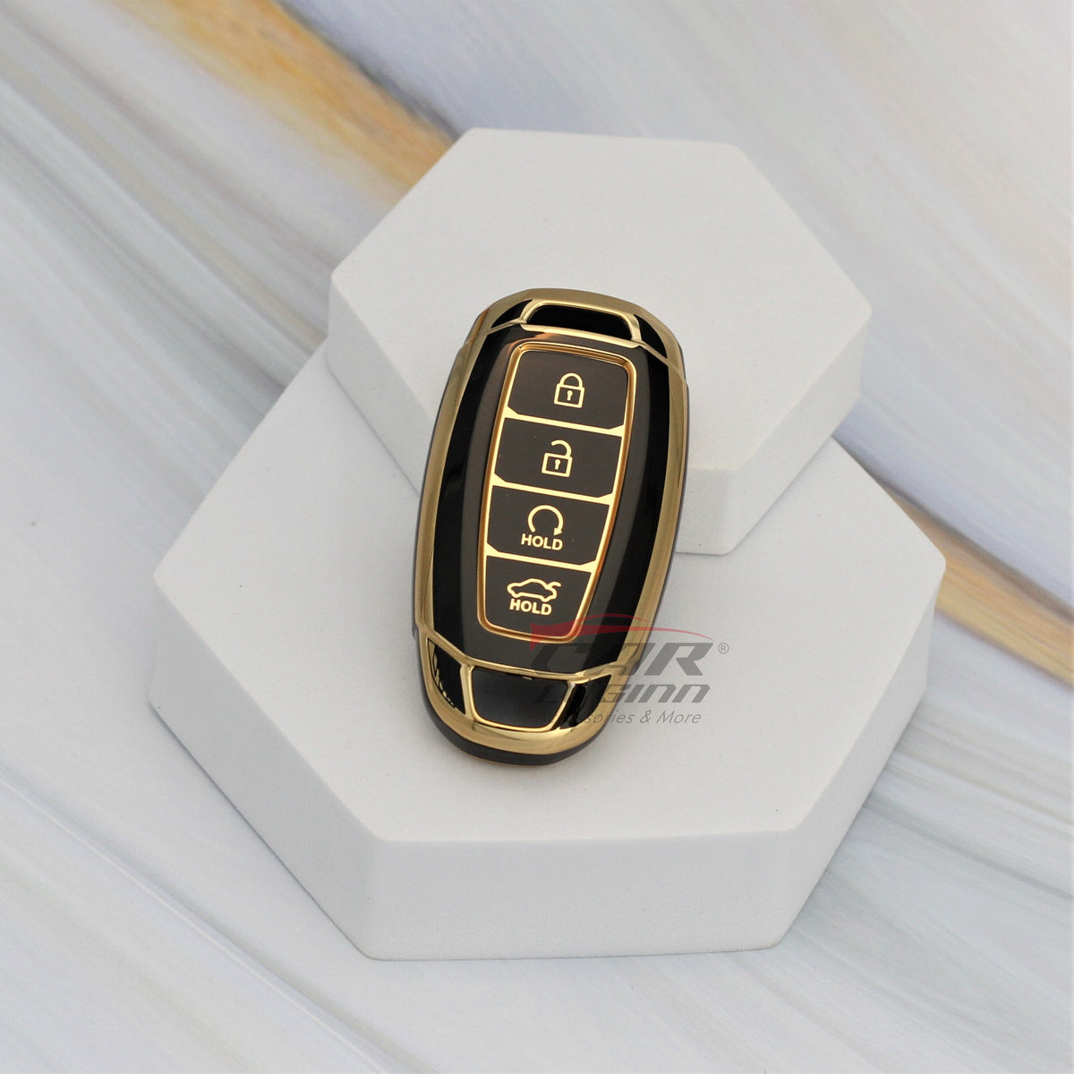 TPU Car Key Cover Fit for Hyundai New Verna 2023 (4 Button Smart Key ...