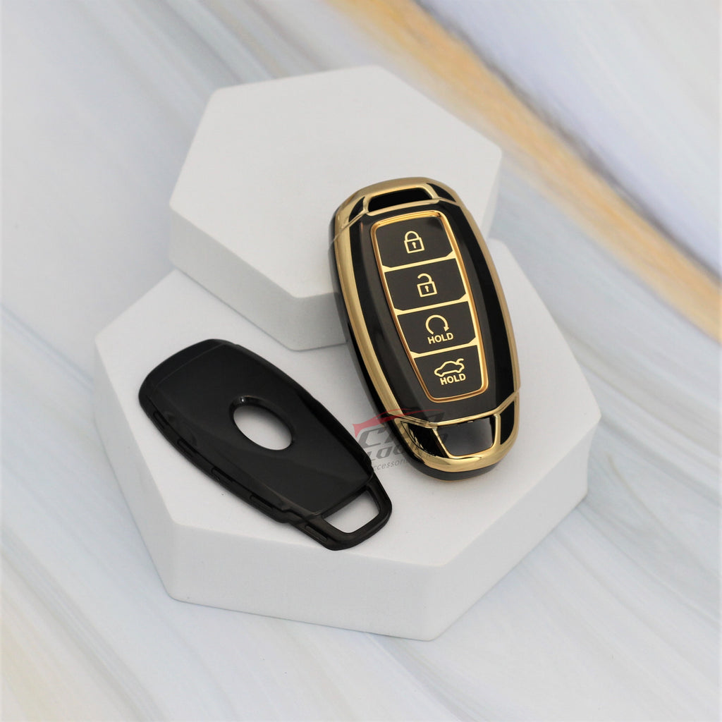 TPU Car Key Cover Fit for Hyundai New Verna 2023 - 4 Button Smart Key