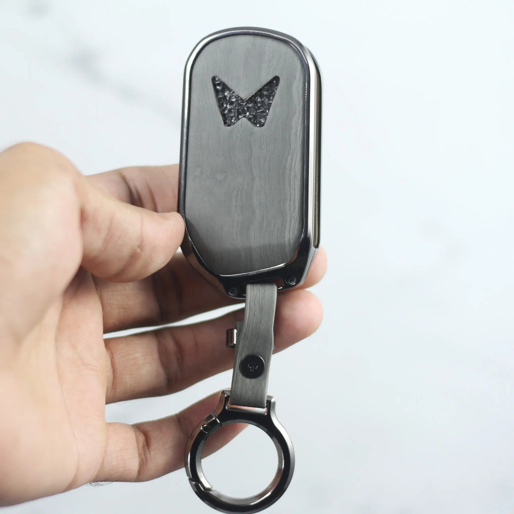 Lightest Grey Metal 3D Car keyCover for Mahindra ScorpioN | 3XO | XUV 700 | THAR | XUV 300 | Marazzo | Scorpio | New Bolero