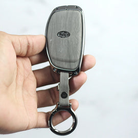 Lightest Grey Metal 3D Car keyCover for Hyundai Xcent | Exter | Creta | Venue | i20 | Aura | i10 Grand | Nios