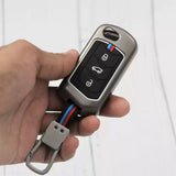 Metal Silicon Alloy Car Key case for Mahindra 3 Button Flip/Smart Key