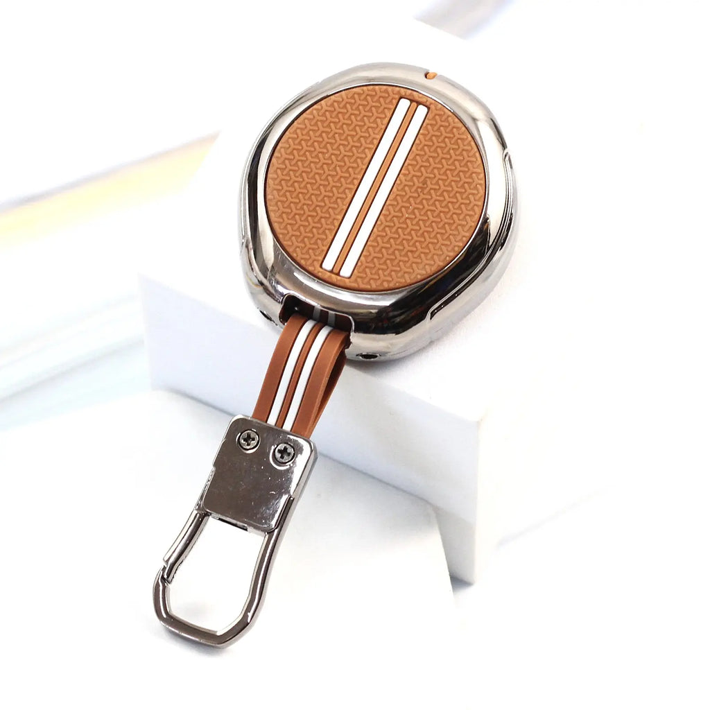Metal Zinc Soft Silicon Key Case for New Tata Harrier EV - 8 Button smartkey