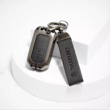 Load image into Gallery viewer, Metal Alloy Leather Key case for New Maruti Suzuki 2 Button Smart Key