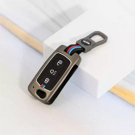 Metal Silicon Alloy Key case for Tata Harrier | Punch | Tigor | Bolt | Nexon | Hexa | Zest | Tiago Flip Key (3 Button Flip Key)