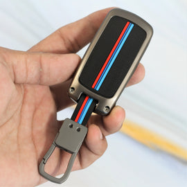 Metal Silicon Key case for Tata Harrier | Punch | Tigor | Bolt | Nexon | Hexa | Zest | Tiago Flip Key (3 Button)