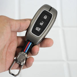 Metal Silicon Key Case for Hyundai Old Verna | Verna -2020 | New Verna | Kona Electric - 3 Button Smart Key