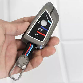 Metal Silicon Key case for  BMW GT-Series | X-Series | M-Series | 3-Series | 5-Series | 7-Series (4 Button Smart Key)