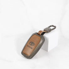 Load image into Gallery viewer, Metal Leather Key Cover for Toyota Innova Hycross | Fortuner | Innova Crysta | Legender - 3 Button Smart Key
