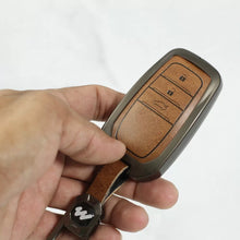 Load image into Gallery viewer, Metal Leather Key Cover for Toyota Innova Hycross | Fortuner | Innova Crysta | Legender - 3 Button Smart Key