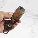 Metal Leather Key case for Tata Harrier | Punch | Tigor | Bolt | Nexon | Hexa | Zest | Tiago (3 Button)