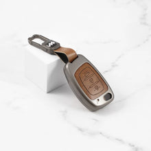 Load image into Gallery viewer, Metal Leather Key case for Hyundai Creta | Aura | i10 grand | Exter | Venue | Nios | Xcent | i20  (3 Button)