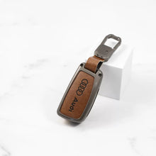 Load image into Gallery viewer, Metal Leather Key Case for  Audi A3 | A6 | Q3 | Q5 | Q7 (3 Button Flip Key)