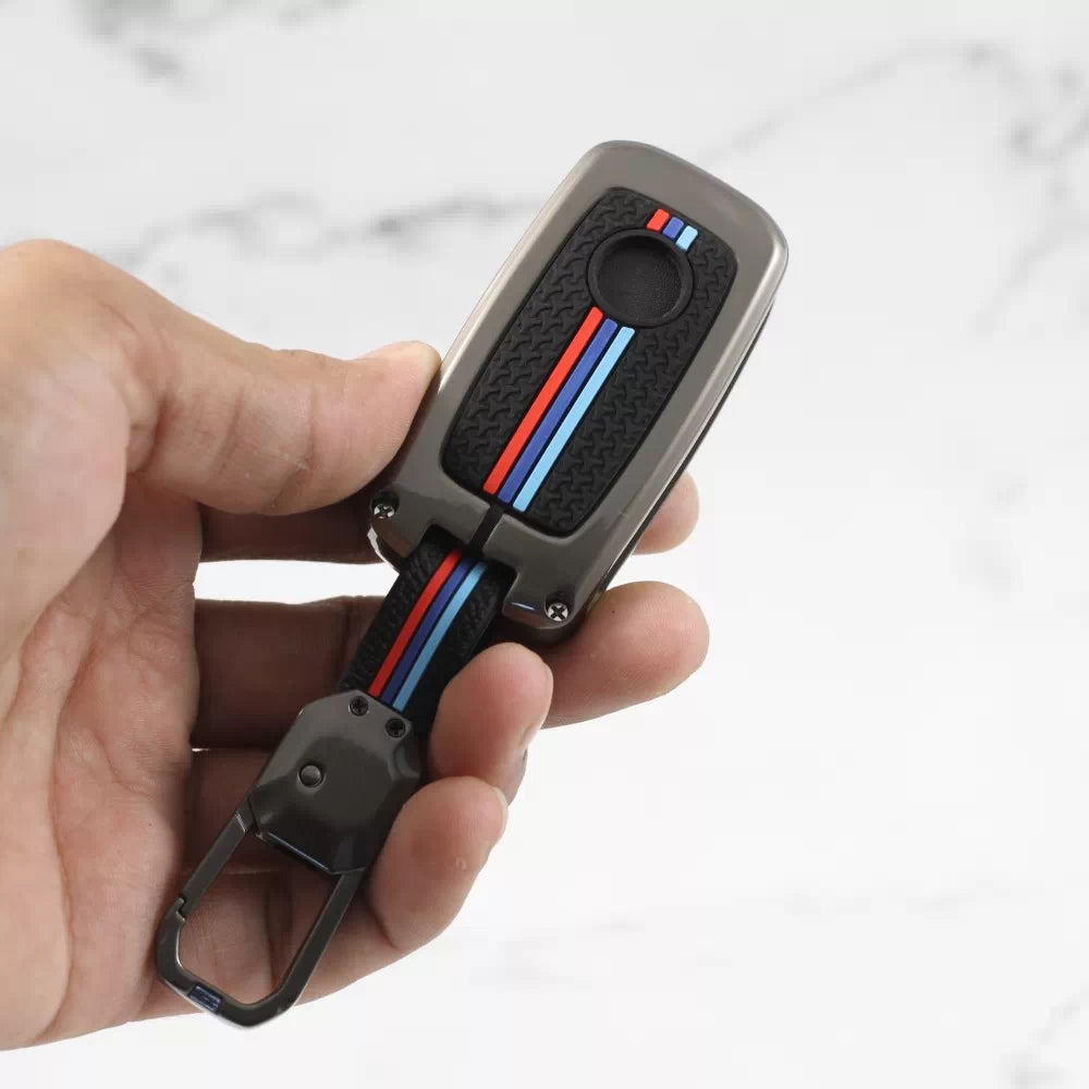 Metal Silicon Car Key case for Skoda Rapid | Yeti | Superb | Laura | Fabia | Octavia | Volkswagen Jetta | Vento | Polo | Ameo (3 Button)