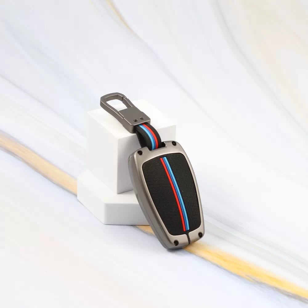 Metal Silicon Car Key Cover for Tata Altroz | Punch | Tiago | Bolt | Harrier | Tigor | Gravitas | Nexon | New Safari - (4 Button)