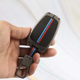Metal Silicon Car Key Cover for Tata Altroz | Punch | Tiago | Bolt | Harrier | Tigor | Gravitas | Nexon | New Safari - (4 Button)