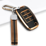 TPU Car Key Cover Fit for KIA Seltos | KIA Sonet | Kia Carens (3 Button Flip Key)