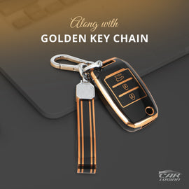 TPU Car Key Cover Fit for KIA Seltos | KIA Sonet | Kia Carens (3 Button Flip Key)