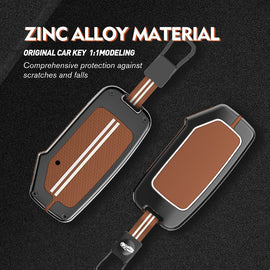 Metal Zinc Soft Silicon Key Case for New Kia Seltos 2023 Facelift | Carens X Line | Sonet Facelift - (4 Button)