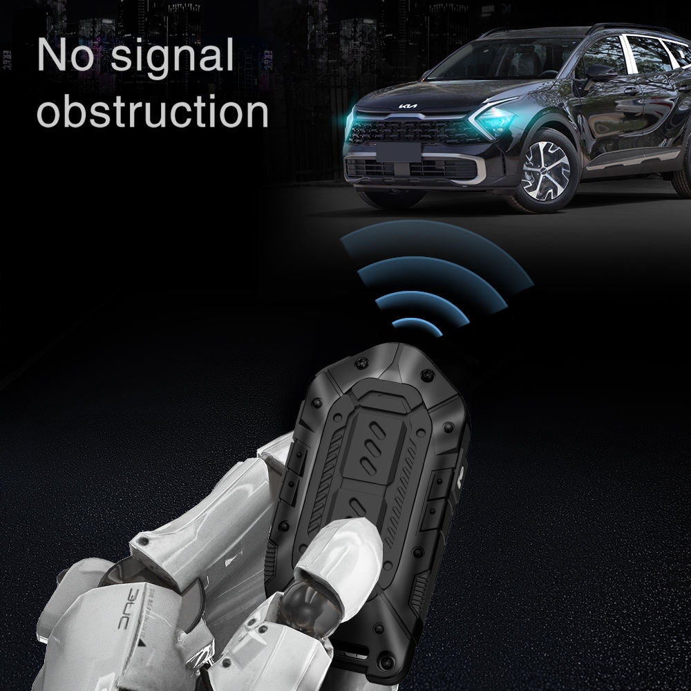 Premium Metal Black Transformer Series Soft Silicon Key Cover for Kia New Seltos 2026 | Syros | EV6 EV9 - 4 Button