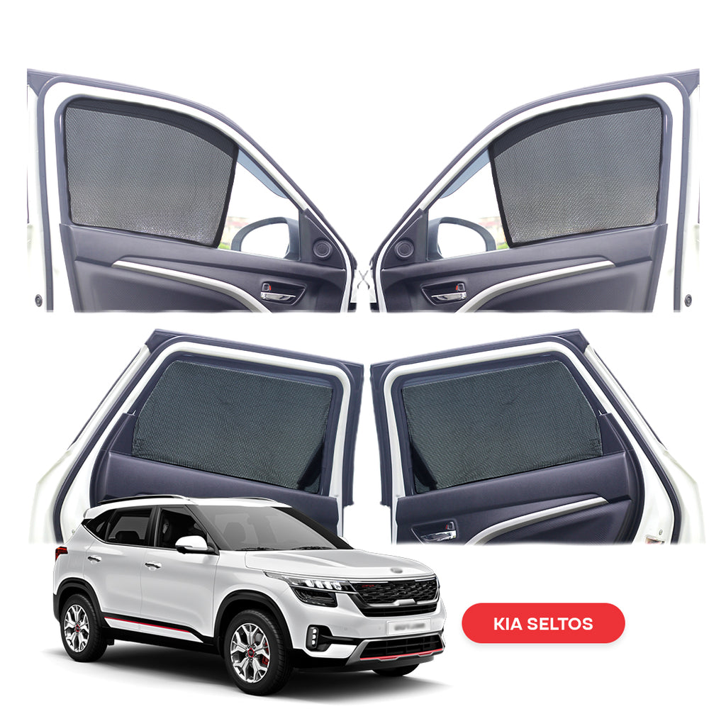 Kia Seltos Half Window Curtain/Car Sunshades - 4 Pieces