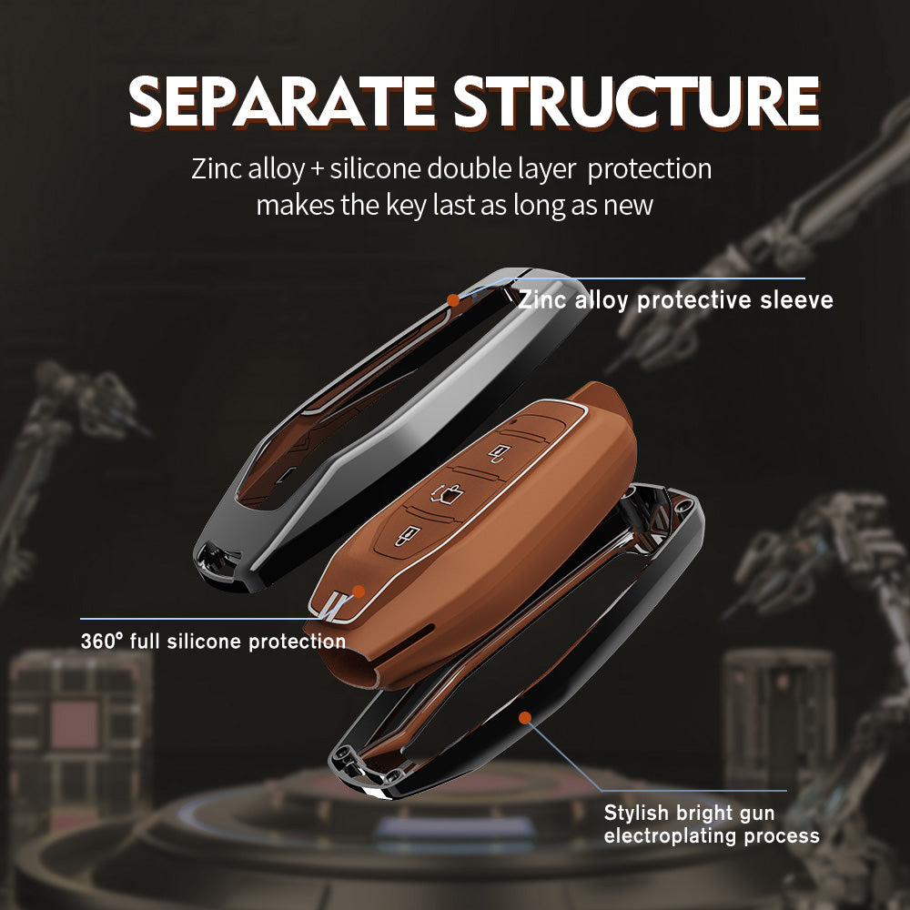Zinc Alloy Metal Soft Silicon Key Case for Mahindra XUV - 500 Smart Key