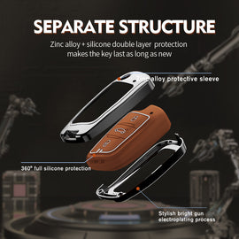 Metal Zinc Soft Silicon Key Case for B11 DS Flip Key (After Market Flip Key – UNIVERSAL)