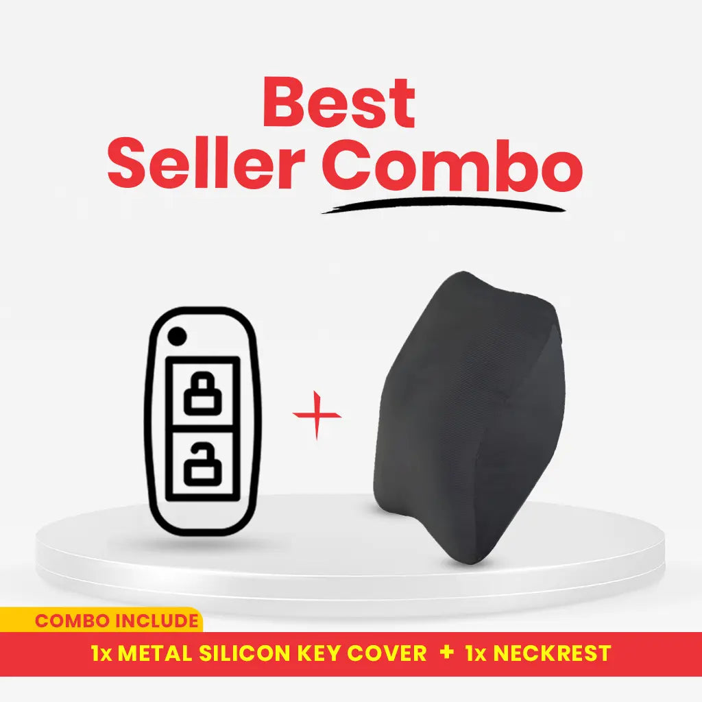 Metal Silicon Car Key Cover for New Tata Harrier EV - 8 Button smartkey