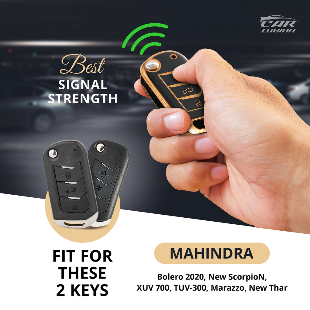 TPU Car Key Cover Fit for Mahindra New Scorpio-N | XUV 700 | New Thar | Xuv-300 | Scorpio | Bolero Flip Key