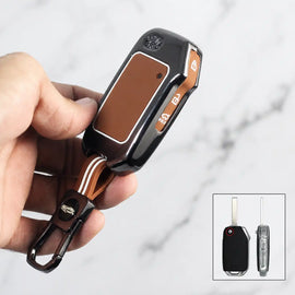 Metal Zic Soft Silicon Key Case for New Kia Seltos Facelift | Carens | Clavis | New Sonet Facelift - 3 Button Flip Key