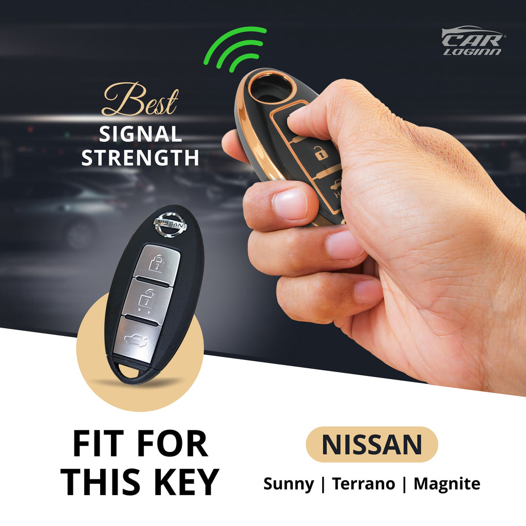 TPU Car Key Cover Fit for Nissan Sunny | Terrano | Magnite Smart Key