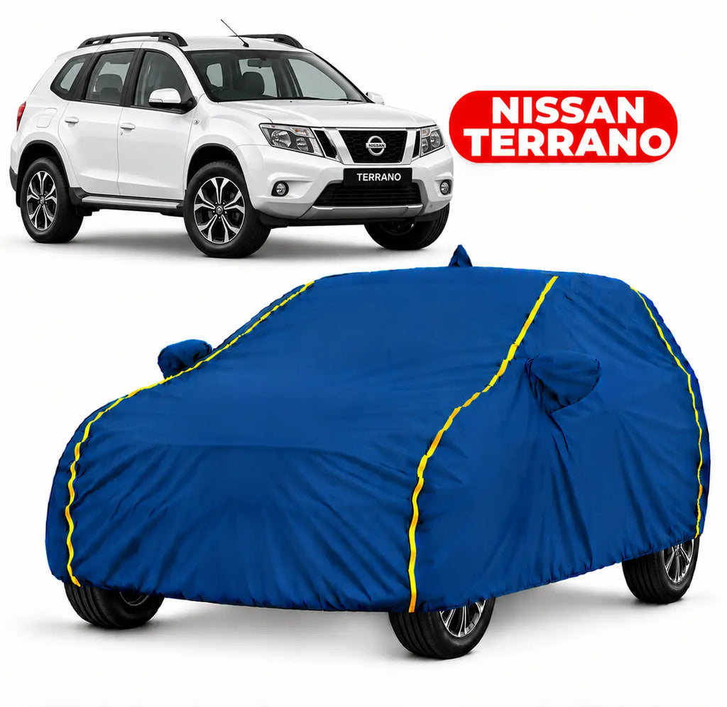 Nissan Terrano Car Body Cover | All Weather Resistant | Triple Stitched with Soft Cotton Lining | Side Mirror Pocket