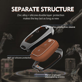 Metal Zinc Soft Silicon Key Case for Renault Duster | Nissan Terrano - 2 Button Key
