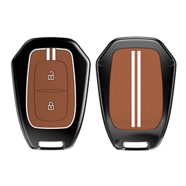 Zinc Alloy Metal Soft Silicon Key Case for Renault Triber | Kwid | Duster | Datsun redi-GO Flip type Key
