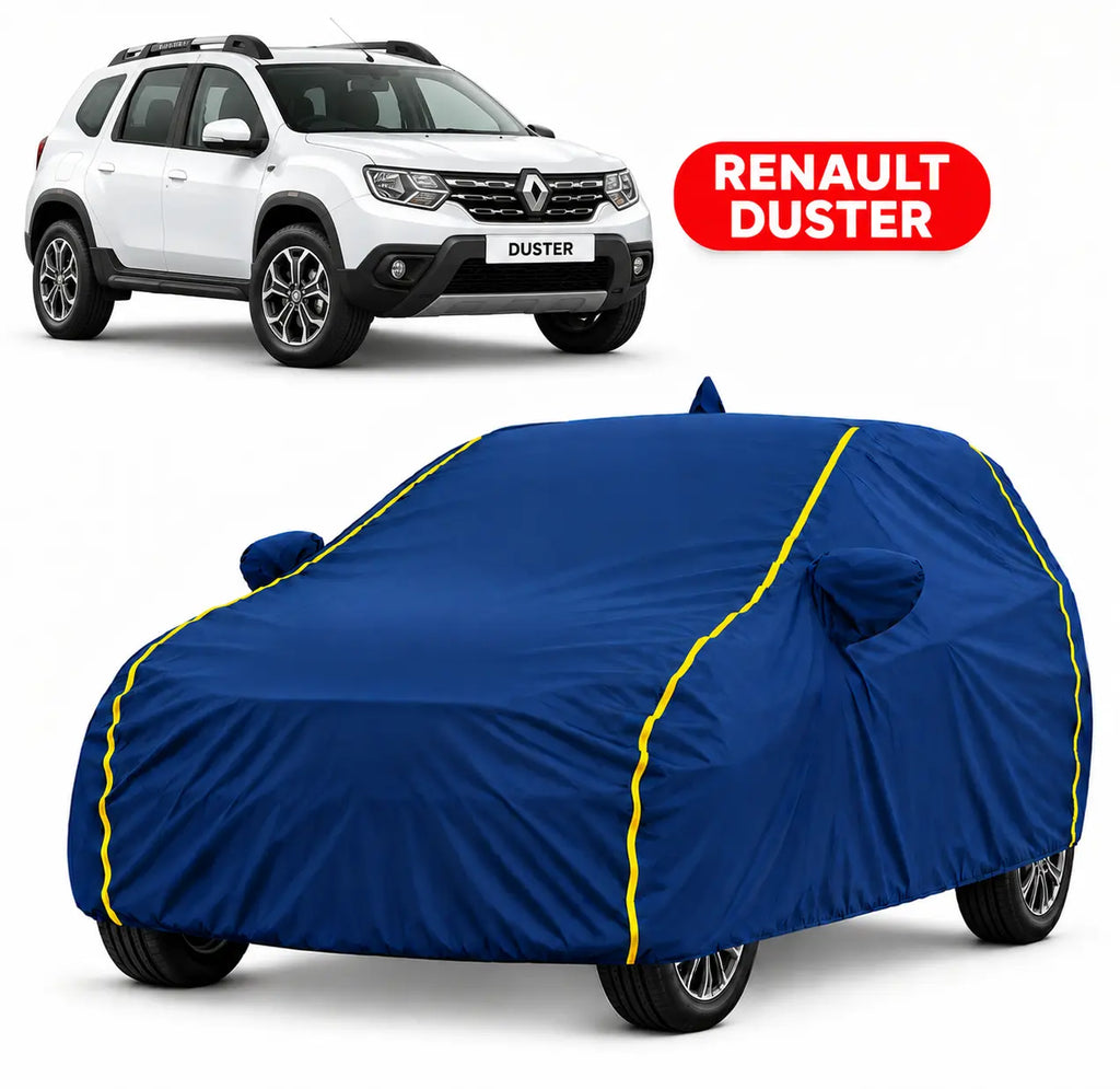 Renault Duster Car Body Cover | All Weather Resistant | Triple Stitched with Soft Cotton Lining | Side Mirror Pocket