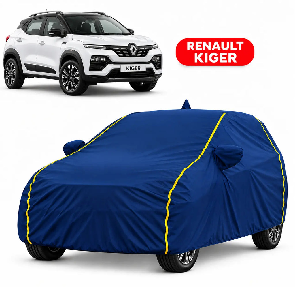 Renault Kiger Car Body Cover | All Weather Resistant | Triple Stitched with Soft Cotton Lining | Side Mirror Pocket