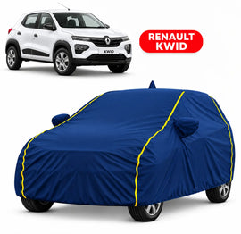 Renault Kwid Car Body Cover | All Weather Resistant | Triple Stitched with Soft Cotton Lining | Side Mirror Pocket