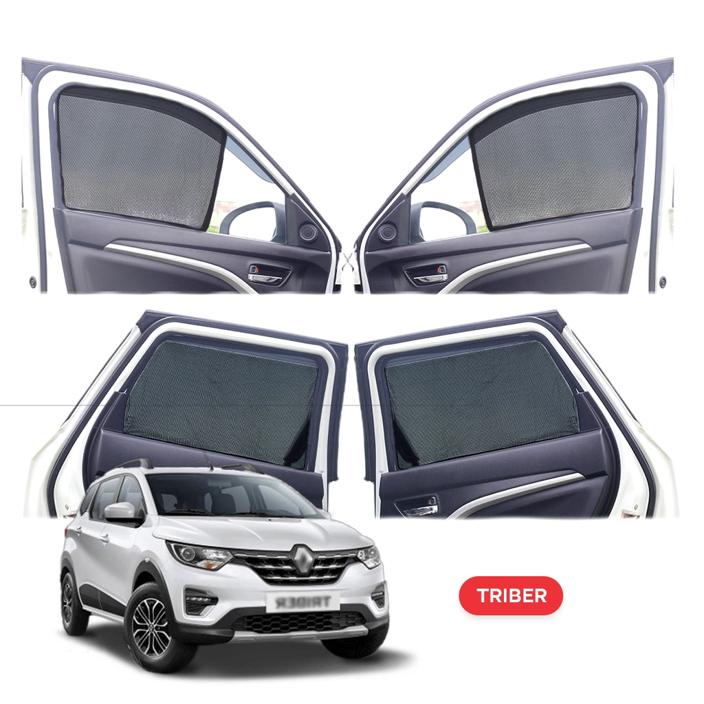 Renault Triber Half Window Curtain/Car Sunshades - 4 Pieces