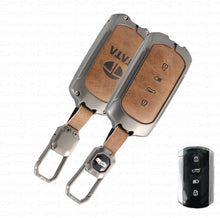 Load image into Gallery viewer, Metal Leather Car Key Cover for Tata Curve 4 Button Smart Key